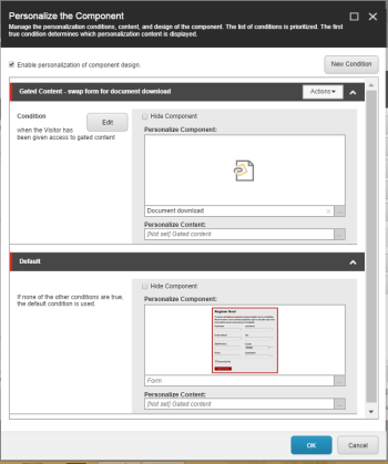 Display Gated Content Sitecore Personalisation rule