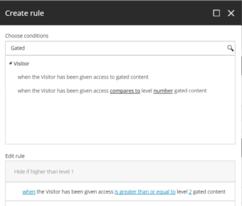 Sitecore Levelled Gated Access Personalization Rule